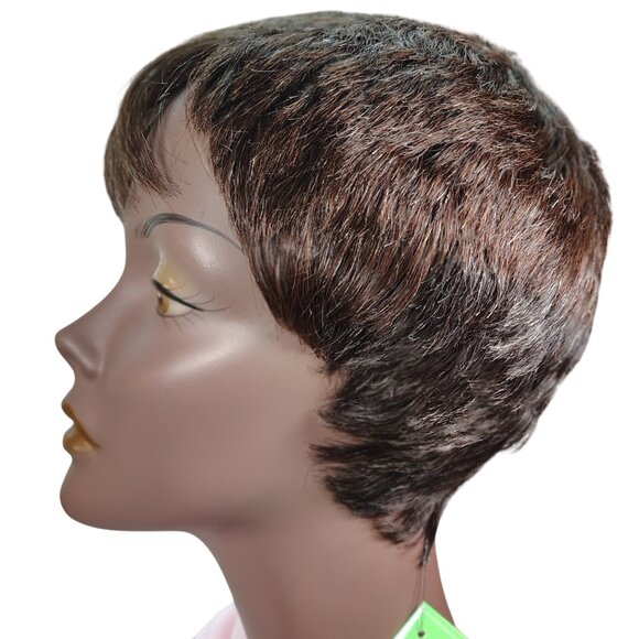 Lord & Cliff 100% Human Hair Wig – Short Pixie Cut Brown - Picture 2 of 7